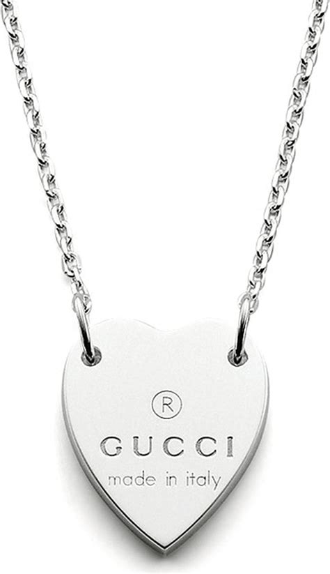 gucci womens silver necklace|gucci necklace with heart pendant.